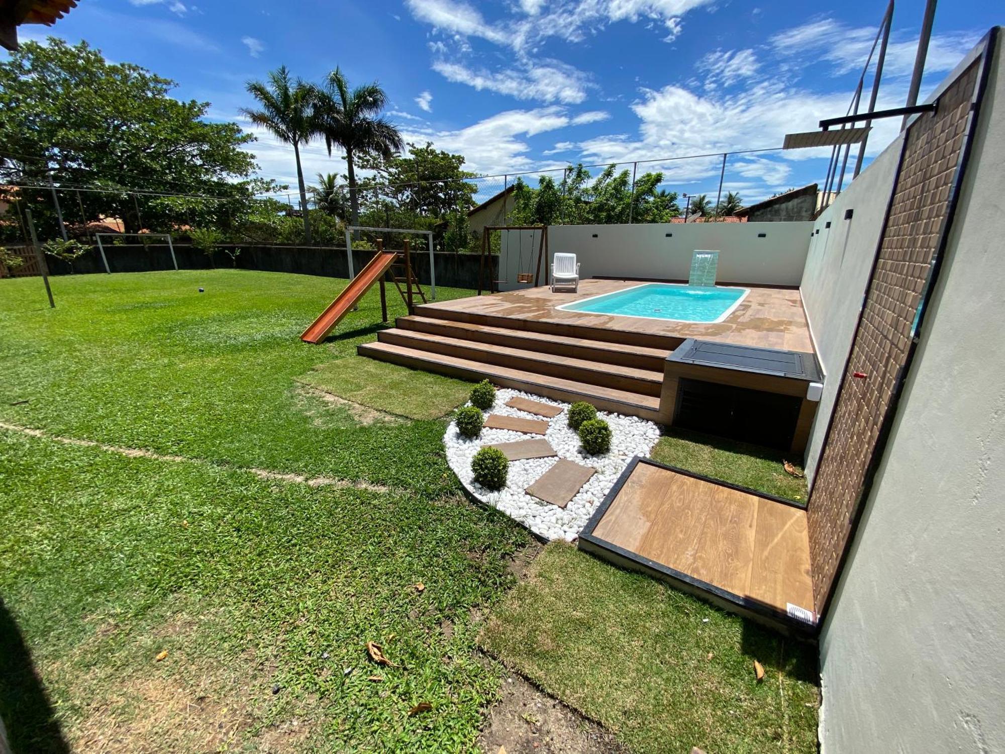Casa Bem Espacosa Com Piscina, Campo De Futebol E Area Gourmet A Um Quarteirao Da Lagoa De Praia Seca 아라루아마 외부 사진